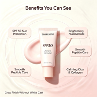 Crème solaire hydratante SPF 50 à la niacinamide et aux peptides, format voyage, pour usage quotidien et sportif, résistante à l'eau, marque distributeur en gros