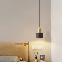 Mini lampe suspendue en fer, style nordique moderne et minimaliste, LED 12cm, trois couleurs, intensité variable, luminaire pour chambre à coucher et restaurant