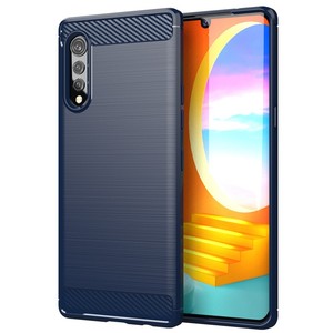 Coque de luxe en TPU souple pour <span class=keywords><strong>LG</strong></span> V60 ThinQ Q51 K41S V30 Plus K40 K22, coque de protection avec Texture en Fiber de carbone, coque arrière de protection - Product Image 5
