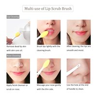 Brosse à Lèvres Exfoliante Réutilisable Beiqili et Brosse Nettoyante pour le Nez, Double Face, en Silicone, Gommage Exfoliant pour le Maquillage