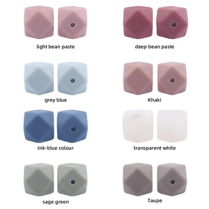 Cuentas de icosaedro de 14 MM, cuentas de silicona sin BPA de grado alimenticio, collar de lactancia para dentición, cuentas para chupete - Product Image 4