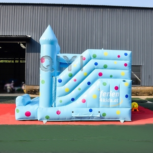 Castello Gonfiabile Commerciale Premium <span class=keywords><strong>Blu</strong></span> Cielo con Area di <span class=keywords><strong>Salto</strong></span> Rinforzata e Rete di Sicurezza per Noleggio Feste all'Aperto - Product Image 6