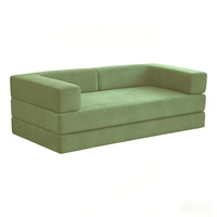 Canapé-lit modulaire inclinable avec revêtement en velours, rembourrage en éponge, confort personnalisable pour appartement, hôtel, atelier, design moderne