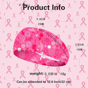 يوم سرطان الثدي عصابة رأس وردية مطبوعة بشريط فيونكة عقال إكسسوار للشعر - Product Image 4