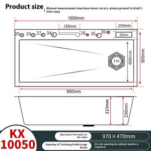 Lavello da <span class=keywords><strong>cucina</strong></span> in acciaio inossidabile spazzolato aggiornato con set di rubinetti a cascata per la <span class=keywords><strong>cucina</strong></span> dell'hotel - Product Image 6