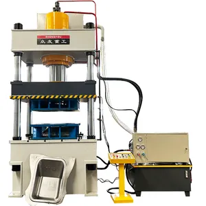 Máquina de estiramiento de láminas de metal de cuatro columnas de 400 toneladas, bandeja de carretilla, prensa hidráulica formadora