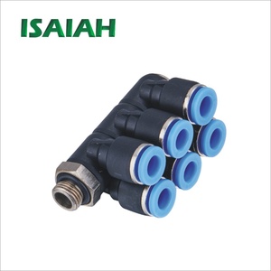 Conector Neumático de Doble Rama con Rosca Macho BSP de 1/4, 3/8, 1/2, 1/8 para Manguera de 04mm, 6mm, 8mm, 10mm, 12mm - Product Image 3