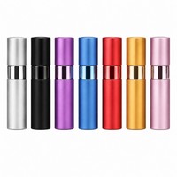 Botol Semprot Parfum Isi Ulang 10ml, Atomizer Perjalanan Portabel, Wadah Aluminium, Botol Kaca Putar, Multi Warna