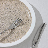 Ensembles de vaisselle en céramique vaisselle assiettes ensembles de dîner mat blanc noir couleur porcelaine émaillée service de vaisselle assiettes brunes