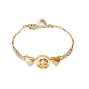 Gold Plated Heart-Shaped Romantic Cuff <b>Bracelet</b> Romantic Alloy <b>Bracelet</b> for Gift Made From Zinc Alloy - Product Image 2