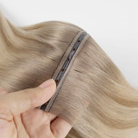 Extensiones de Cabello Ruso de Lujo, Invisibles, Finas, Sin Costuras, Trama Plana, Doble Trama, Rubias, Extensiones de Cabello Humano