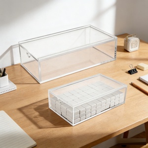 Premium Clear Acrylic Mahjong <b>Storage</b> Case Customizable <b>Stackable</b> <b>Box</b> Lid for Tile <b>Storage</b> Home Display - Product Image 6