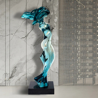 Sculpture d'art abstraite pour la décoration intérieure, sculpture en résine époxy transparente de forme irrégulière, décoration de centre commercial