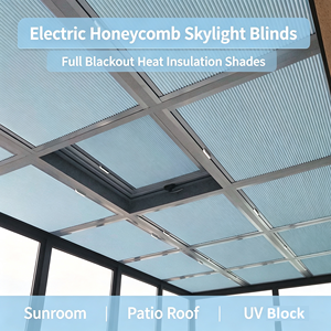 Persianas Verticales Eléctricas para Tragaluces, Totalmente Opacas, Aislantes del Calor, para Techos de Soláriums, con Protección UV, para Techos de Vidrio, en Lino Liso - Product Image 3