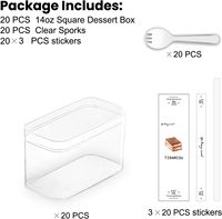 Boîtes en plastique acrylique pour desserts, gâteaux, puddings, biscuits, tiramisu, bonbons en gros