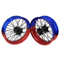 Ensemble de roues Supermoto en alliage d'aluminium CNC de 17 pouces pour Husqvarna TE FE TC FC Beta RR RS, jantes de course performantes en stock