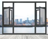 Puertas de ventanas de aluminio abatibles para el hogar de Europa, ventanas de aluminio y puertas correderas