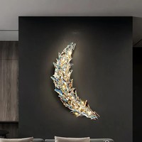 Applique Murale LED Moderne en Forme de Croissant de Lune, Luminaire Mural Décoratif Créatif en Cristal de Luxe pour Maison, Salon, Villa, Hôtel