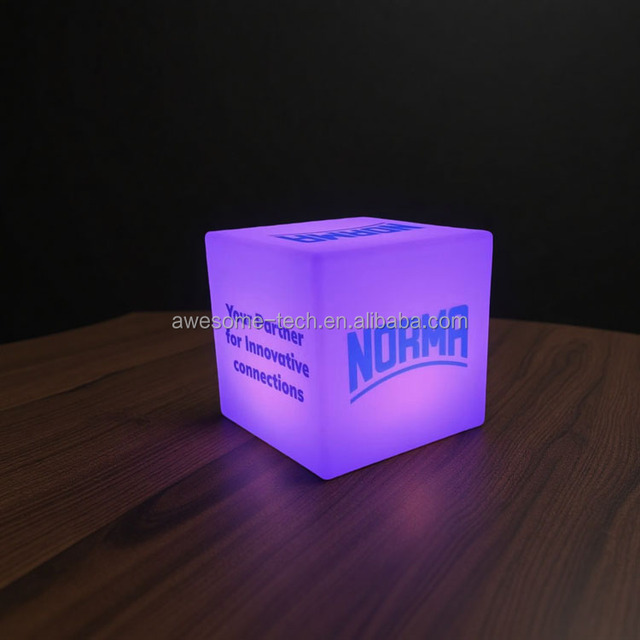 Custom Branded RGB LED Cube Light Remote Controlled Smart Home Plastic Body with Custom Logo for Sign & Pillar Lights