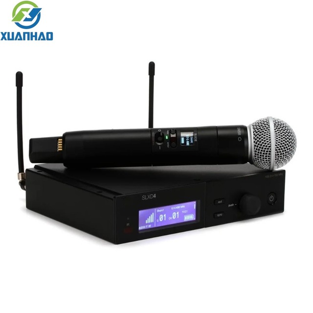 Professional Wireless UHF Microphone System Portable Single Channel for Karaoke Church Performance Slxd4 S58 Beta58 87 Ksm8 Ksm9