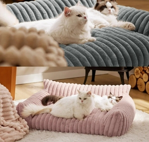 Luxus Katzen bett Sofa Winter Warmes Katzen nest Haustier bett für kleine mittelgroße Hunde Katzen Bequemes Plüsch Welpen bett Haustier bedarf Winters ofa - Product Image 2