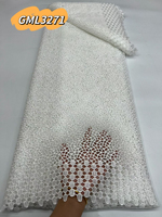 Nouvelle Arrivée Tissu en Dentelle Guipure Multicolore Soluble dans l'Eau, Dentelle Florale 3D Brodé en Soie de Lait pour Mariage Nigérian Aso Ebi