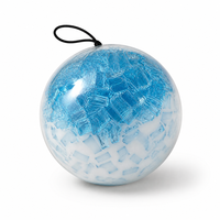 Lot de 6 balles anti-stress à presser en gel Ice Flow, coque souple transparente, cœur bleu, pour bureau, cadeau, bureau