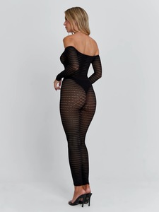 คอลเลคชั่นใหม่รับฤดูใบไม้ผลิ บอดี้สูทตาข่ายเซ็กซี่แบบเปิดไหล่ ดีไซน์เว้าแหวก ชุดชั้นในสำหรับงานปาร์ตี้และออกงานกลางคืน - Product Image 6