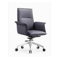 Chaise de bureau de direction à dossier haut avec revêtement en cuir, accoudoirs réglables, base chromée, chaise pivotante pour bureau de direction, maison