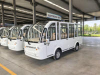 Bus Wisata Listrik dengan Pintu, 11 Kursi untuk Safari Lodge Game Reserve Shuttle, Motor AC 72V, Jarak Bebas dari Tanah 400mm