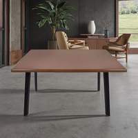 Table de salle à manger extérieure moderne en chêne foncé 1200x700MM, étanche et extensible, pour la maison, petit café, hôtel, entrepôt, entrée