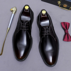 Chaussures en cuir formelles de style coréen avec semelle antidérapante pour un port décontracté et confortable, chaussures de mariage pour hommes - Product Image 5