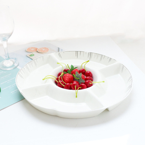 Bán buôn giá rẻ nhà máy tùy chỉnh sứ Nut khay trái cây màu trắng tấm chất lượng cao món ăn tối cho nhà hàng - Product Image 4