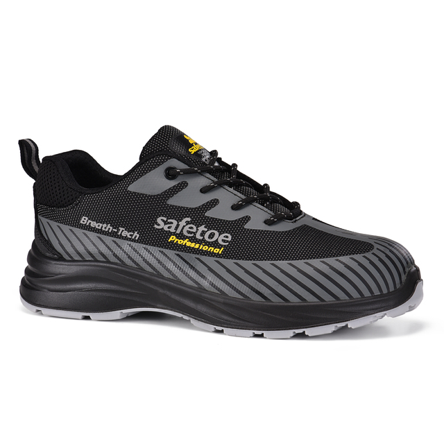 New Design Summer Breathable Sports Safety Shoes Sneakers, Composite Toe Fashion Work Trainers for Warehouse & Builders