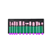 Kit professionnel de 12 embouts de ponçage pour ongles en acier inoxydable et corindon – Outils portables pour le retrait, le polissage et le nettoyage des cuticules