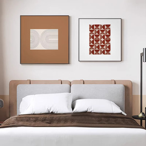 Cuadro Decorativo Abstracto Cuadrado, Pintura al Óleo sobre Lienzo, Arte de Pared Enmarcado, Marco de Aleación de Aluminio Negro, Diseño Rectangular Moderno y Minimalista - Product Image 5