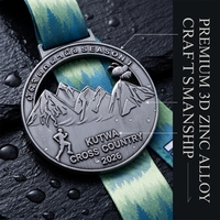 Médaille de finisseur de course à pied en alliage de zinc personnalisée, en relief 3D, argent antique, médaille de récompense sportive pour marathon et cross-country