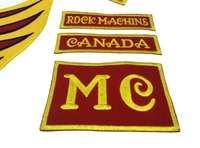 Nouvelle écusson brodé thermocollant style rock moto pour gilets et vestes en cuir (feutre non tissé)