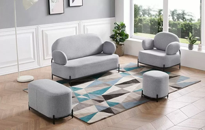 Sofá nórdico gris claro, reposabrazos minimalistas, patas <span class=keywords><strong>de</strong></span> metal, <span class=keywords><strong>diseño</strong></span> interior <span class=keywords><strong>de</strong></span> estilo moderno, sofá nórdico <span class=keywords><strong>de</strong></span> 2 asientos para sala <span class=keywords><strong>de</strong></span> estar - Product Image 2
