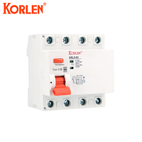 KORLEN Disyuntor de Corriente Residual del Sistema Solar RCCB 4P 40A B Tipo 100mA 2/4P