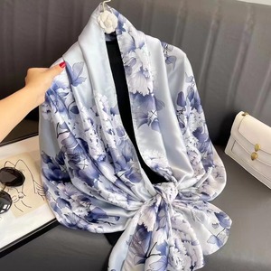 Foulard carré en <span class=keywords><strong>soie</strong></span> de créateur, 25 pouces de long, style <span class=keywords><strong>vintage</strong></span>, châle uni pour femme, foulard de tête - Product Image 5