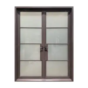 Moderna Villa in acciaio zincato ingresso interno colore personalizzato oscuramento Privacy porta in ferro di vetro per la casa