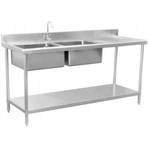 Restaurant Equipment Industry Stainless Steel Kitchen Single Double Sink /Wash Basin Work Table