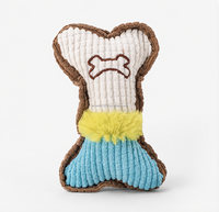 Jouet pour animaux de compagnie VaryWell en peluche couineur en forme d'os, en velours doux, animal en peluche, jouet à mâcher durable et résistant aux morsures pour petits et moyens animaux