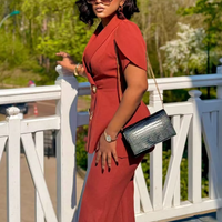 Ensemble pantalon droit et haut cintré à col tailleur en dentelle à manches courtes pour femme, style africain, coupe européenne et américaine