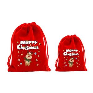 13*18cm Custom Santa <b>Sacks</b> Christmas Gift Bag Flannel Personalized Drawstring Velvet Bags Jewelry Candy Party Favor Gift - Product Image 1
