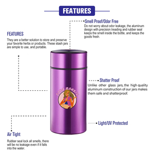 Custom logo Vacuum Sealed Tobacco Container Airtight Smoking <strong>Stash</strong> Jar Tobacco <strong>Box</strong> - Product Image 5