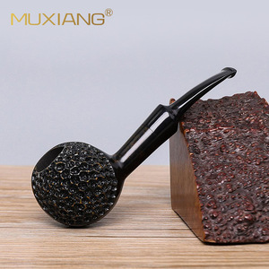 Muxiang Tobacco Pipe Bent Type Dark Wood 3mm Filter Smoking Accessory - Product Image 1