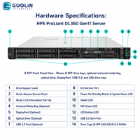 Vente en gros de serveurs en rack de virtualisation haute densité HPE ProLiant DL360 Gen11 1U 8SFF Intel 4516Y+ PCIe 5.0