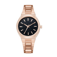 Montre à quartz pour femmes en acier inoxydable avec étoile et diamants écrasés luxe lumineux mode senior